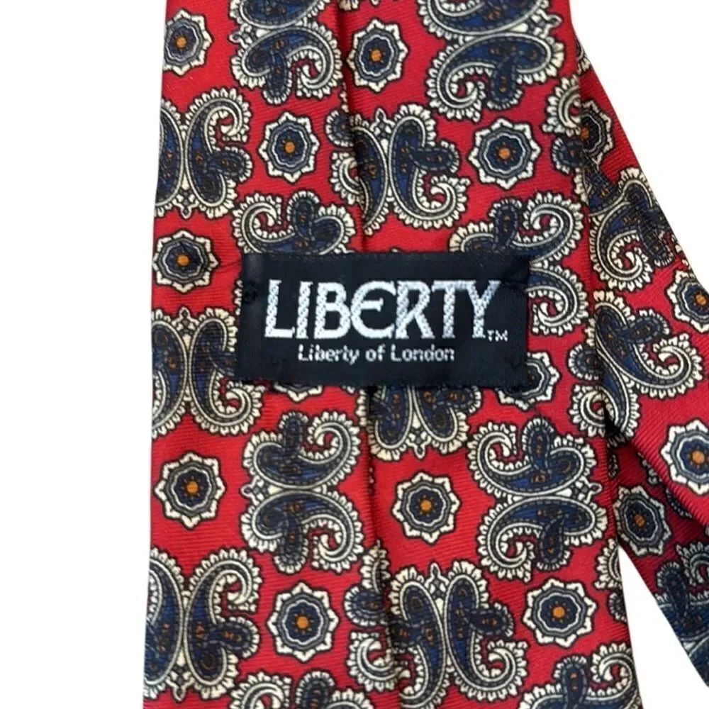 Vintage Liberty of London Red Silk Paisley Men’s Tie